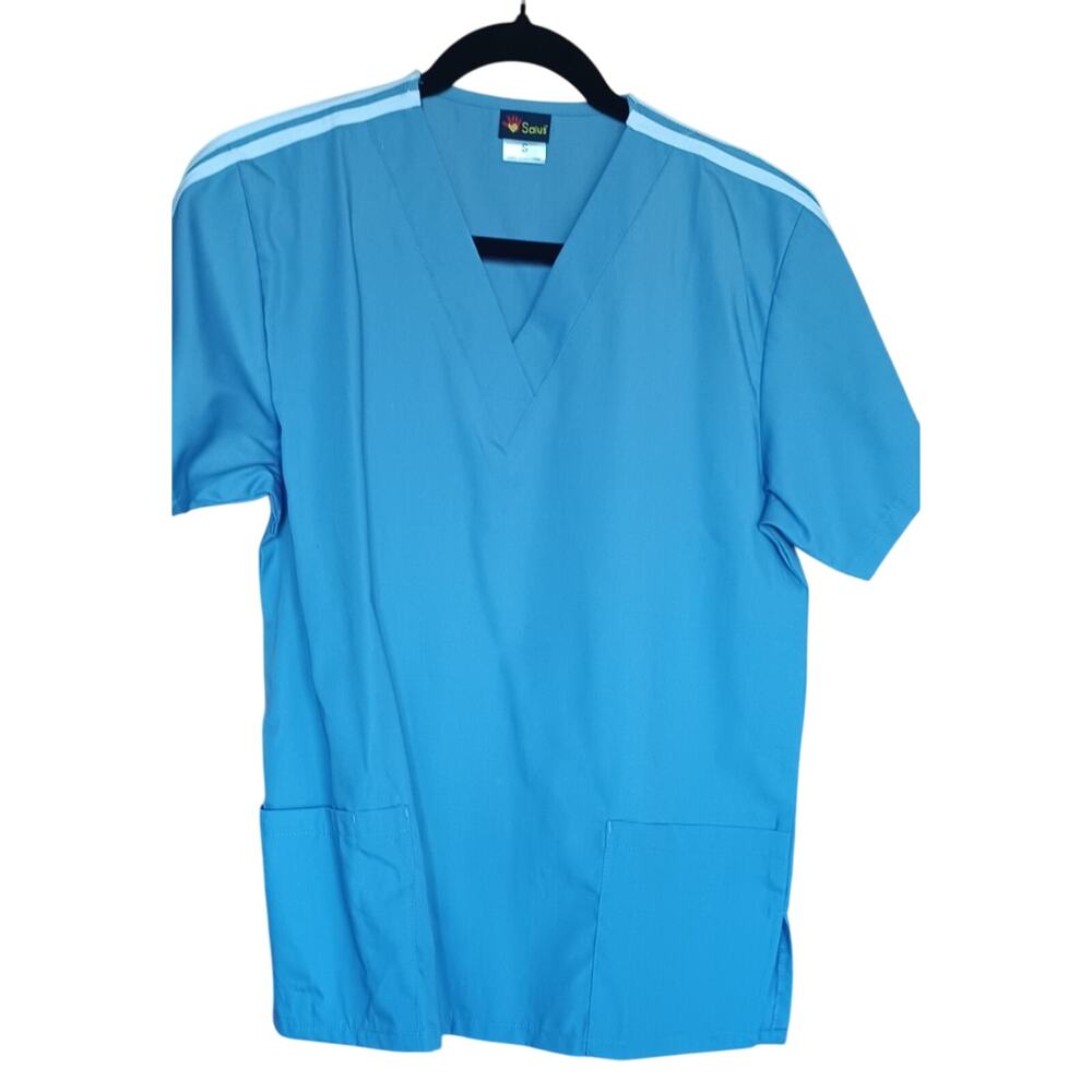 Salus Scrub Top and Pants Women's Small Blue White Stripe Detail Nurse Medical